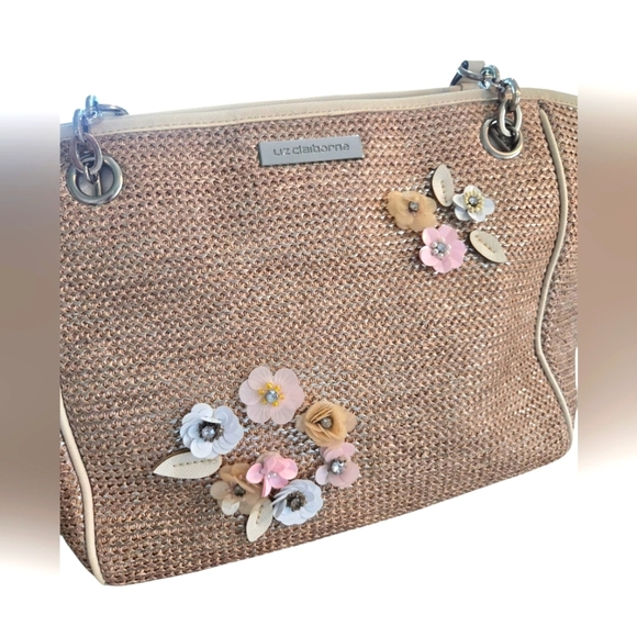 Liz Claiborne Sparkly Floral Shoulder Tote - Picture 2 of 7